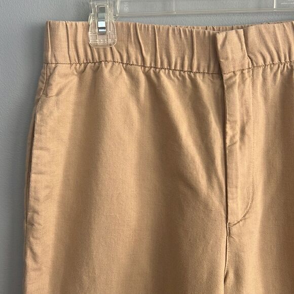 GAP women’s Medium Sand Linen Pull in stretchy waist full leg pants - Picture 3 of 12